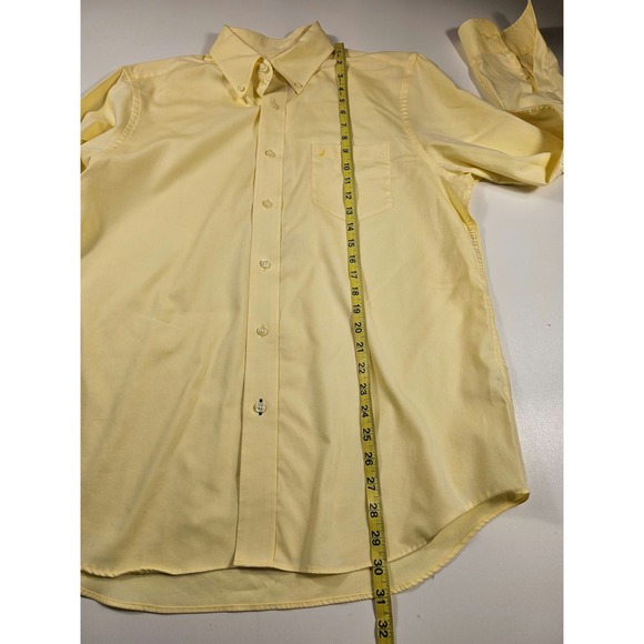 Nautica yellow slim fit wrinkle resistant yellow long sleeve button up EUC - - Picture 7 of 7